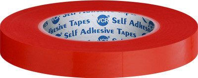 VCR RED Strong Acrylic Transparent Adhesive - Double Sided Heat Resistant - 45 Meters in Length 11mm Width 5 Roll Per Pack Red Acrylic Tape (Manual)(Set of 5, Red)