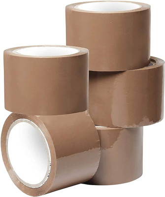 Shree Kala Home Decor Single Brown Adhesive Tape Brown Packaging Tape 3 Inch (Manual)(Set of 6, Brown)