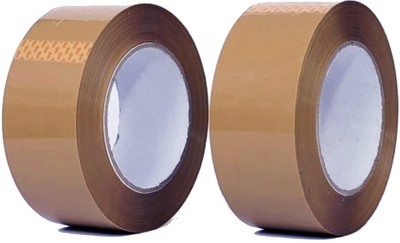HEAVIX Self Adhesive High-Strength Packing Tape Rolls, Packaging Tape Industrial Tape for Office use And Box Packaging Machine or handheld Dispenser Cello Tape, Duct Tape (Manual)(Set of 2, Brown)