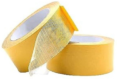 Truebond Cloth Tape Double Sided Adhesive 1 Inch X 20Meter (Pack of 2) Adhesive Tape (Manual)(Set of 2, Yellow)