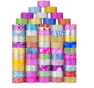 triple paper Single Sided Washi Floral tape designer decoration tape Handheld Masking Tape Cute Washi Tape Set Small Washi Tape Set (Manual)(Set of 24, Multicolor)