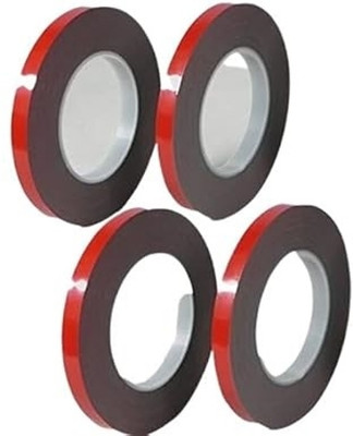 Truebond Double Sided VHB Tape/Acrylic Tape Premium Grade 0.8 mm Thick 12mm width 10 meter length Pack of 1 Acrylic Tape Premium Grade (Manual)(Set of 4, Red)