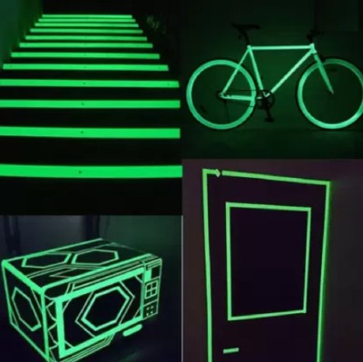 Glower Glow in The Dark Photo Luminescent PET Tape Sticker to Mark Stairs, Walls, Doors Radium Glow in The Dark Photo Luminescent PET Tape Sticker to Mark Stairs, Walls, Doors (Manual)(Set of 1, Green)