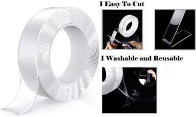 AirSoft Heavy Duty Waterproof Reusable Manual Double Sided Tape (Manual)(Set of 1, Transparent)