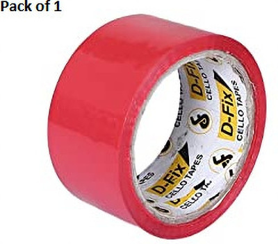 Dfix Single Sided Red Tape Wide Color Tape Packaging Tape Adhesive Multipurpose Home,Office Use DIY (Manual)(Set of 1, Red)