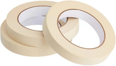 Bondwondar Single Sided Handheld Dispenser Masking Tape (Manual)(Set of 3, White)