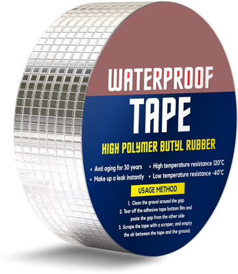 HouseOfCommon Single Sided Super Strong Butyl Sealant Sticky Tape Dispenser Waterproof Aluminum Foil Tape (Manual)(Set of 1, Silver)