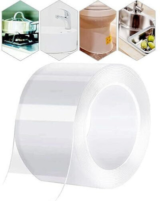 ISVIN Caulk Tape Waterproof Self-Adhesive Tape for Kitchen Sink Corner Line no kitchen tape (Manual)(Set of 1, transprent)