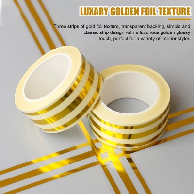 PKK TRADERS 5M Golden Tile Gap Tape, Home Tile Sticker Waterproof Tape Adhesive (1 ml) Crack Filler(1 g)