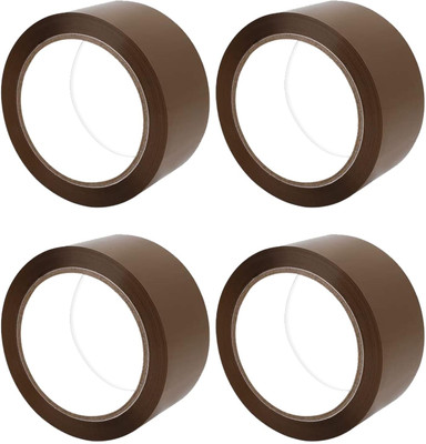 Thump Single Sided Handheld Dispenser Cello Tapes (Manual)(Set of 4, Brown)
