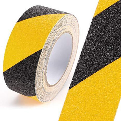 DORPUT 5M X 5CM ANTI SLIP YELLOW & BLACK TAPE TAPE FOR SLIPPERY SURFACE / NON SLIP SELF ADHESIVE (Manual)(Set of 1, BLACK & YELLOW)