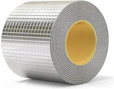 Maahixa Self Adhesive Aluminium foil tape waterproof Roof Leak, Surface crack, Window Sill Gap, Pipe Rupture, Boat Sealing, Duct-Tape (4 inch) (Manual)(Set of 1, Silver)