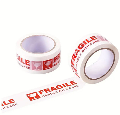 Shree Kala Home Decor Single Fragile Tape Printed Handle With Care 2 Inch (Manual)(Multicolor)