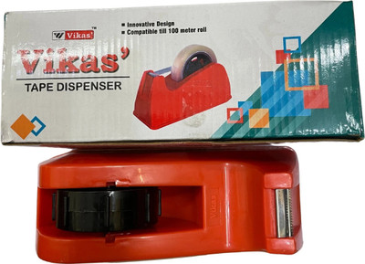 Vikas Compatible with 100 m Tape Desktop Large Tape dispenser (Manual)(Set of 1, Red)