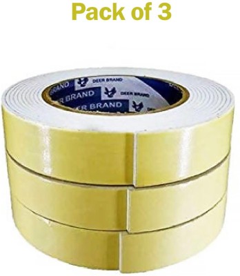 Boxer Foam Tape (Pack of 3) 24mm x 2.5 Meter Length Guaranteed Double Sided Adhesive Tape (Manual)(Set of 3, White)