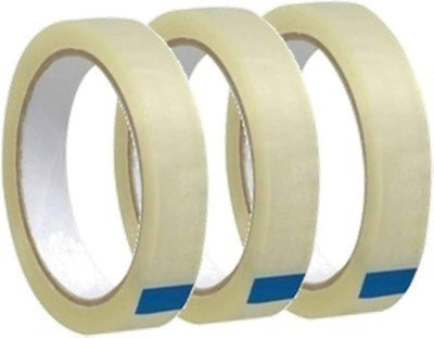 FeelBlue 1 Inch 65 meter, 3pcs Transparent Manual Self Adhesive Packing Tape, High Strength Transparent BOPP Tape (Manual)(Transparent)