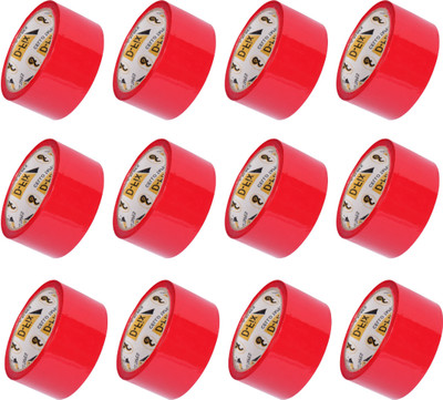 Dfix SINGLE SIDE HANDHELD Packaging Tape (Manual)(Set of 12, Red)