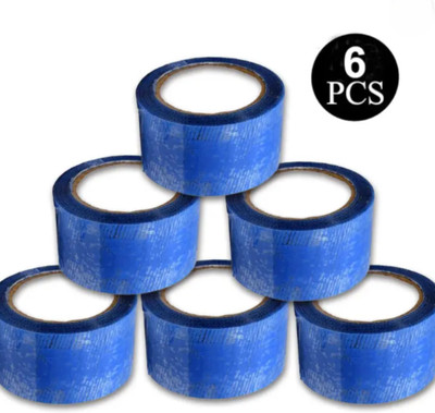 Sanimart Flip kart Printed BOPP Packaging Tape Pack of 6 Dispenser BOPP Packing Tape (Manual)(Set of 6, Transparent, Blue)