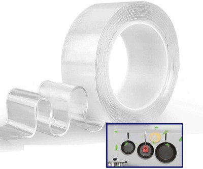 AirSoft Heavy Duty Waterproof Reusable Manual Double Sided Tape (Manual)(Set of 1, Transparent)