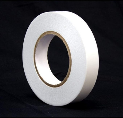Jacklabels Double Sided Tissue Tape for Art & Craft 12mm X 50 Meter With Strong Gumming Self Adhesive Tissue tape ( Pack Of 1 ) (Manual)(Set of 1, White)