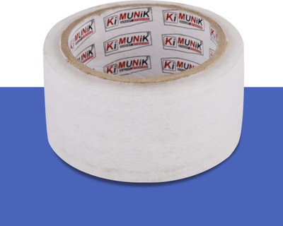 Ki Munik 3 Inch / 65 Mtr Packaging Self Adhesive Bopp Tape For E-Commerce Box Packing, Home, Office, Parcel & Carton Sealing Premium Quality White Transparent Self Adhesive Bopp Tape (Manual)(Set of 1, White)