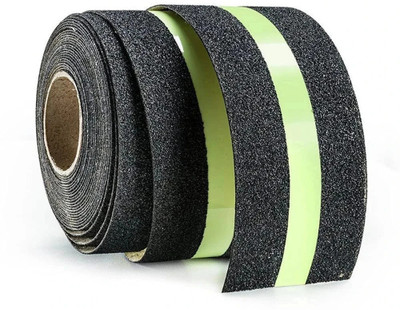 Ezhimala Anti-Slip Grip Tape Non-Slip Traction Tapes with Glow in the Dark Heavy Duty Stairs Tape Reduce the Risk of Slipping Indoor/Outdoor Stair Tread Step (50 Meter X 4.5 CM) (Manual)(Set of 1, Black, Green)