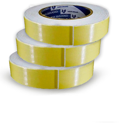Boxer Foam Mounting Both side Adhesive Tape( 2Meters ) (Manual)(Set of 3, White)