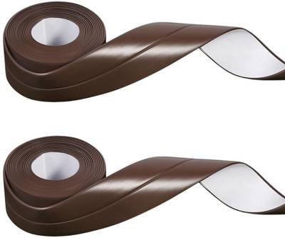 Seenoz Single Sided Handheld Waterproof Self Adhesive Caulk Tape for Bathroom Sink and Bathtub Sealing (Manual)(Set of 2, Brown)
