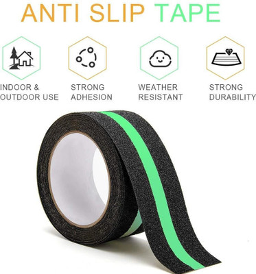 Ezhimala 5CM x 5CM Anti Slip Tape Glow in Dark handhald Anti Slip Tape Glow in Dark (Manual)(Set of 1, Black, Green)