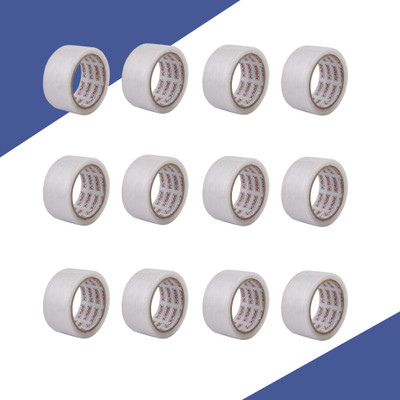 Ki Munik Single Sided, Premium Quality Handheld Transprent Tapes (Manual)(Set of 12, White)
