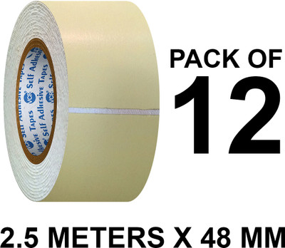 VCR Double Sided Handheld Double Side Foam Tape (Manual)(Set of 12, White)