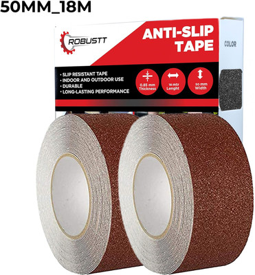 Robustt Anti Slip, Fall Resistant, Tape for Slippery Floors, 50MM x18M handheld TAPE (Manual)(Set of 2, Brown)