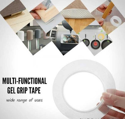 AirSoft Heavy Duty Waterproof Reusable Manual Double Sided Tape (Manual)(Set of 1, Transparent)