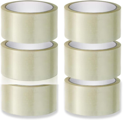 SWEETER DEALS Sweeter Deals Single Side Transparent tape 48mm×65 meters Packing Tape (Manual)(Set of 6, White)