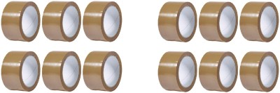 Creative Mart Apex Brown cello Tape (Single Sided) - (65m x 2inch) (Manual)(Set of 12, Brown)