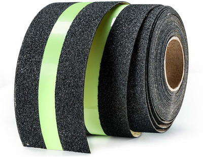 Ezhimala Anti Skid Glow Tape Anti Skid Glow In Dark Strip In Middle Dispenser Dispenser anti slip glow tap (Manual)(Black)
