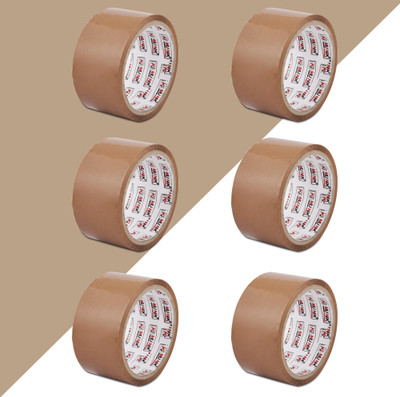 Ki Munik 2 Inch / 65 Mtr Packaging Self Adhesive Bopp Tape For E-Commerce Box Packing, Home, Office, Parcel & Carton Sealing Premium Quality (Manual)(Set of 6, Brown)