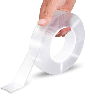 Mid Light Double Sided Tape Nano Adhesive Tape (Manual)(Set of 1, Transparent)