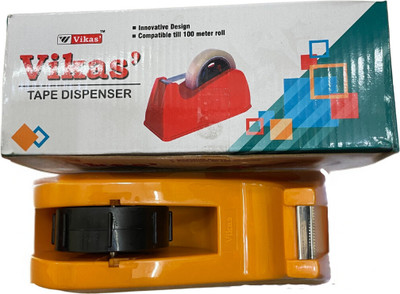 Vikas Compatible with 100 m Tape Desktop Large Tape dispenser (Manual)(Set of 1, Yellow)