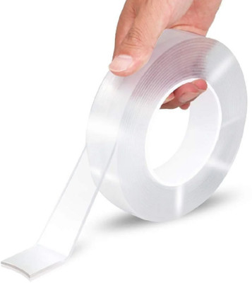 QinPin Double Sided Manual Cello Tape (Manual)(Set of 1, Transparent)