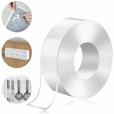 MAZN Double Sided Heavy Duty Adhesive Tape Home & Office Use Tape (Manual)(Set of 1, Transparent)