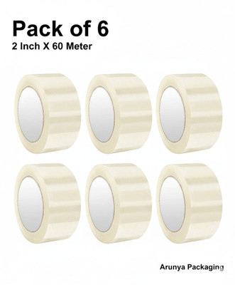 ArunyaPackaging Single sided Handheld Dispenser Cello Tape (Manual)(Set of 6, Transparent)