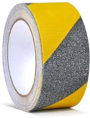 IVIZO Anti Slip Grip Tape with yellow Stripe Non Slip Adhesive Stair Treads,Tread Step Dispenser Waterproof Stripe for Indoor/Outdoor (Manual)(Set of 1, Yellow, Black)