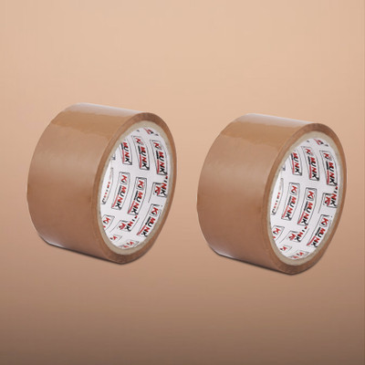 Ki Munik 3 Inch / 45 Mtr Packaging Self Adhesive Bopp Tape For E-Commerce Box Packing, Home, Office, Parcel & Carton Sealing Premium Quality Brown Self Adhesive Bopp Tape (Manual)(Set of 2, Brown)