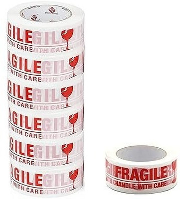 Submarine Handle with Care Fragile Printed Tape (Single Sided) Dispenser Manual (Manual)(Set of 7, Multicolor)