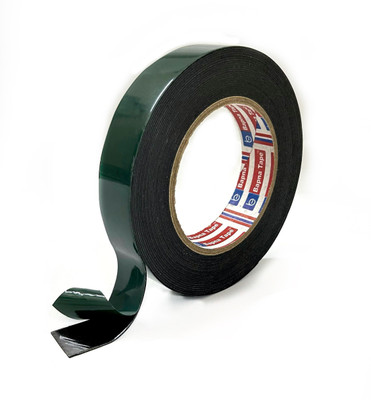 Bapna Double sided 25 mm X 8 m green liner Hand-handeled black foam tape for milti-purpose (Manual)(Set of 1, Black)