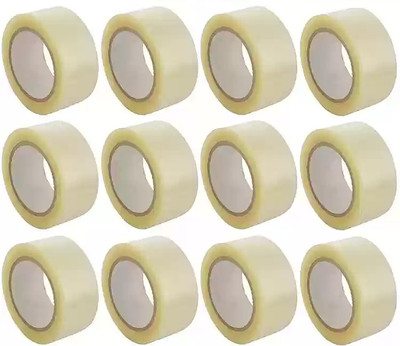 Boxer STRONG CELLO TAPE FOR MULTI-PURPOSE PACKING (65 Meters Long) SELF ADHESIVE TAPE 2 INCH (Manual)(Set of 12, TRANSPARENT)