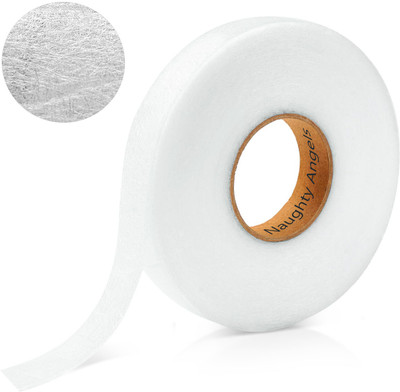 Naughty angels Fabric Tape - Sticky Double-Sided Tape Strong Adhesive Cloth Tape Press-on Tape, No Sewing 100 Yard (Manual)(Set of 1, White)