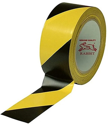 fastgear Single Sided Floor Marking Tape 2inch for ESD Safe Area Warning Caution Zebra Floor Marking Tape (Manual)(Set of 1, Yellow, Black)