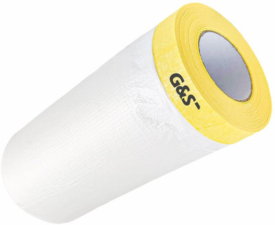 G&S G&S Multipurpose Pretaped Masking/Protection Film 2400mm x 20 meter Handheld Masking Film Tape (Manual)(Set of 1, White)